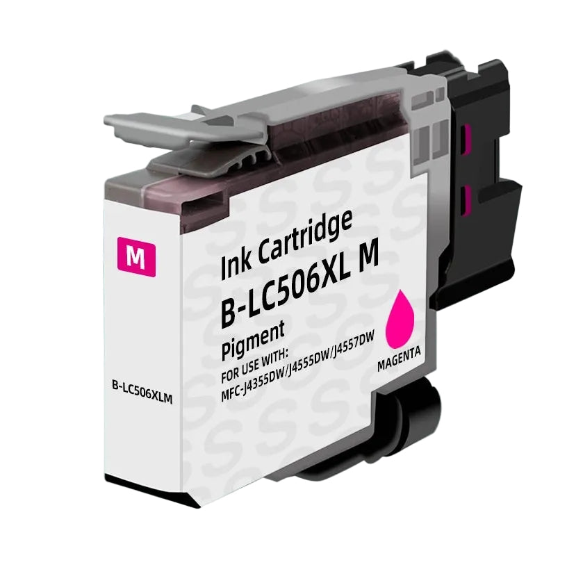 Ink cartridge with printed documents on a light blue background