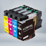 Compatible Brother LC501 LC501XL High Yield Ink Cartridge Combo BK/C/M/Y