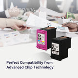 Compatible HP 61XL Ink Cartridge Combo High Yield