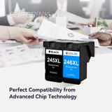 Compatible Canon PG-245XL CL-246XL Combo Inkjet Cartridge By Superink