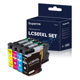 Compatible Brother LC501 LC501XL High Yield Ink Cartridge Combo BK/C/M/Y