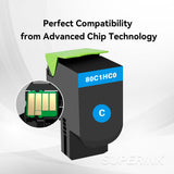 Compatible Lexmark 80C1HC0 High YIeld Cyan Toner By Superink